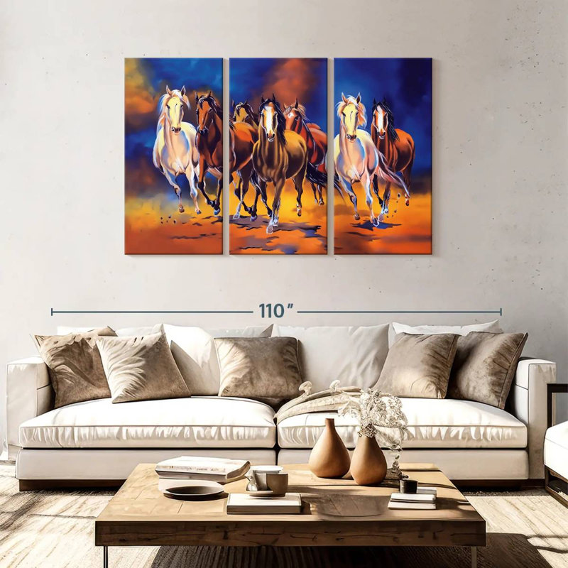 Vaastu Horses, 48" H x 74" W