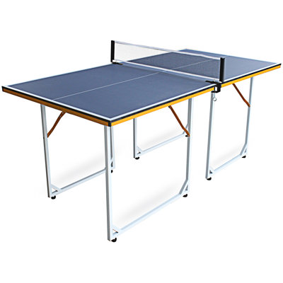 6Ft Mid-Size Table Tennis Table Foldable  And  Portable Ping Pong Table Set For Indoor  And  Outdoor Games With Net, 2 Table Tennis Paddles And 3 Ball -  wendeway, GFNJZZ-W1989119576