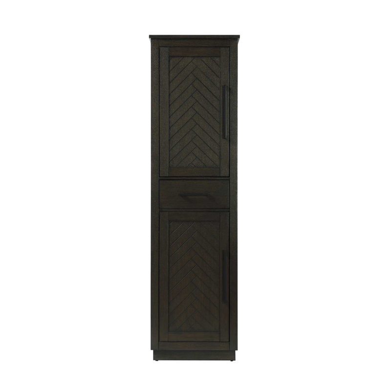 Armoire de rangement pour salle de bain 20 pouces en chêne chocolat, H 72 po x l 20 po x P 18 po, Chêne chocolat