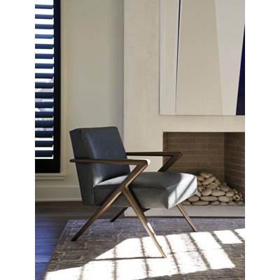 Fauteuil Zanzibar en cuir gris brumeux