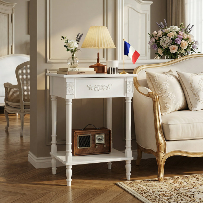 Roman-inspired 19.7" Console Table, White