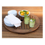 Beachcrest Home Letha Wood Lazy Susan
