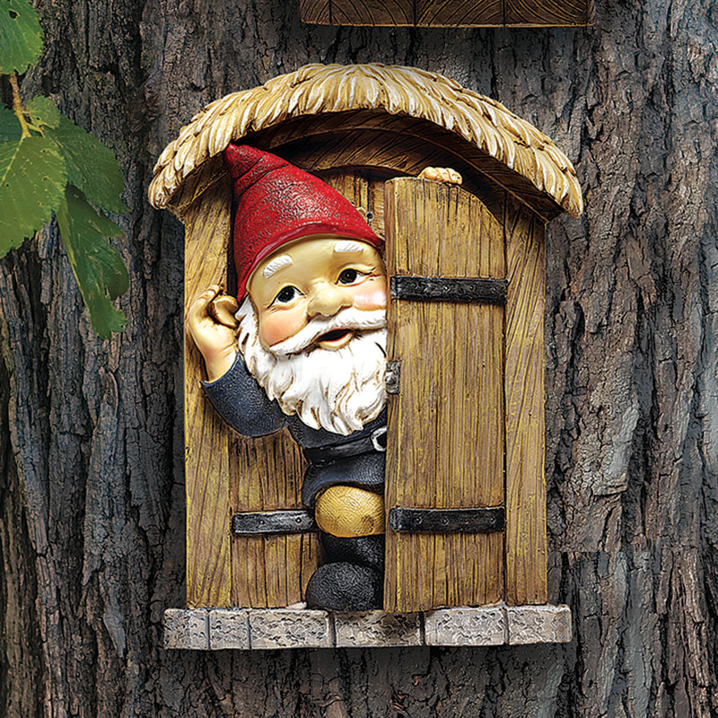 Knothole Gnomes Door Tree Sculpture