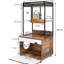 Armoire à chat blanche et rétro avec bac à litière et tour d'arbre pour animaux de compagnie