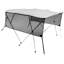 Housse pour bateau à 3 arceaux, parois latérales en filet détachable, auvent en polyester 600D avec structure en alliage d'aluminium de 1 po, comprend un coffre de rangement, 2 poteaux de soutien, 2 sangles, gris clair-124434758