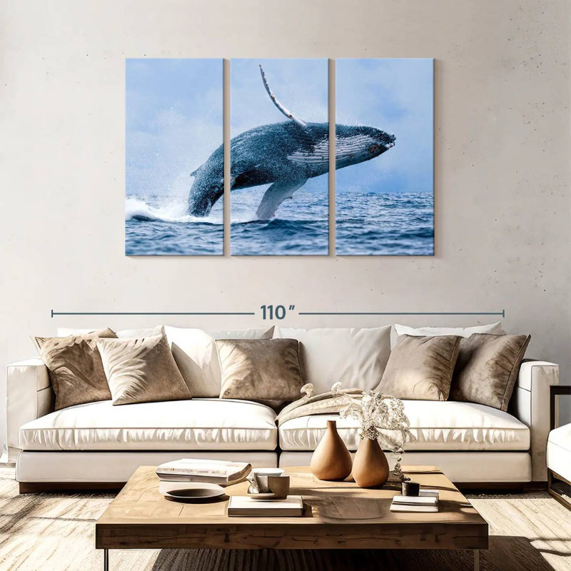 Brampt Leaping Humpback Whale, 48" H x 74" W