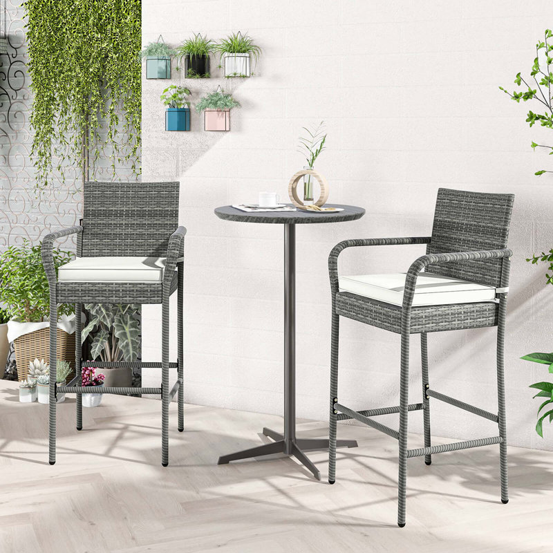 Tabouret de bar d'extérieur 30 po avec coussin Leahla