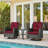 Mapleview Outdoor All-Weather 2-Person Wicker Conversation Set with Cushions for Patio, Porch, Garden-1100869405-1100869379