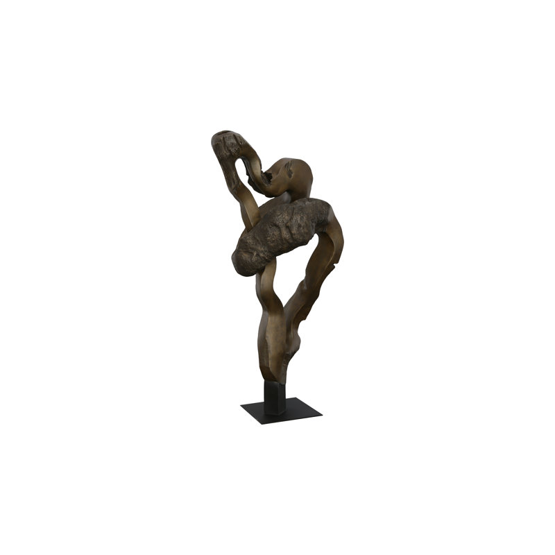 Cast Teak Root Sculpture, Resin, Bronze