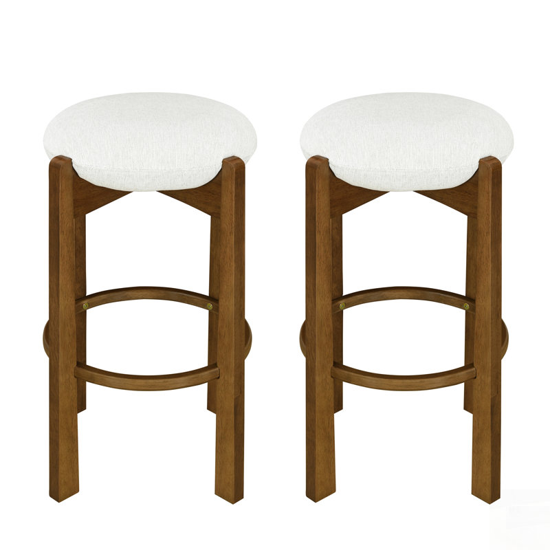 Ensemble de 2 tabourets de bar rembourrés d'intérieur en bois, parfaits pour les intérieurs modernes et classiques