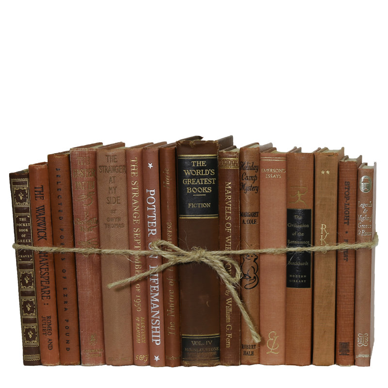 Decorative Books - Petite Vintage Brick Book Bundle - 1 Foot of Red Books, Red