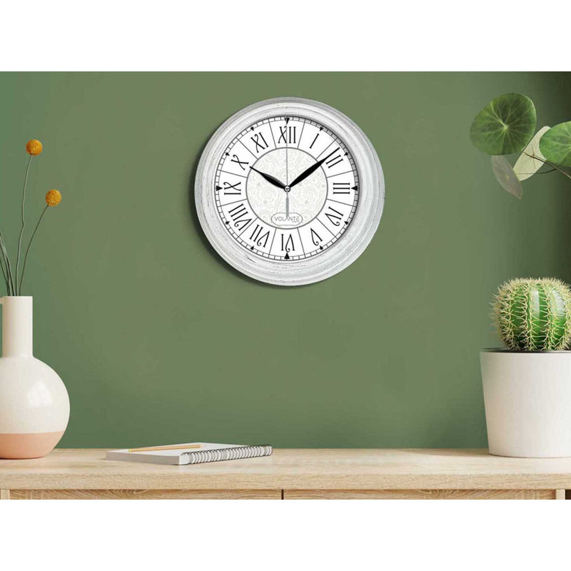 Stylish Decorative Wall Clock, Black & White, 11.8 in Diameter | 100% Plastic with Real Glass Cover, 1.8 in Thick | Perfect for Home, Office, or Kitchen Decor, Modern Design Enhances Any Space