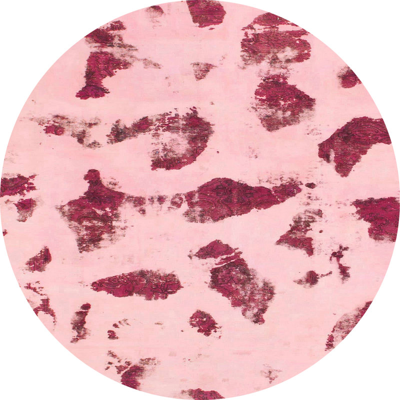 Tapis décoratif multicolore à motif abstrait, Rond 4 pi