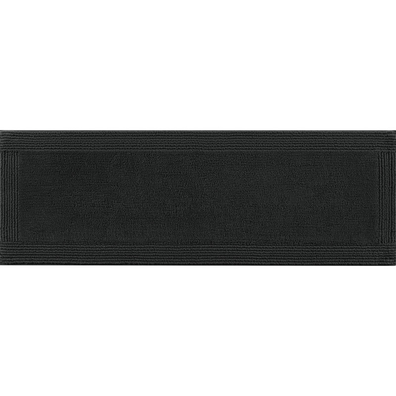 Black 100% Cotton 24X36" 3000 Gsm Reversible Bath Rug, - , 0.5" Medium Pile, Non Slip Suggested For Bathroom Comfort, Match With 1000 Splendor Towels Option Available, Pair It