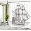 Ensemble de rideau de douche avec bateau pirate et crochets-44219022