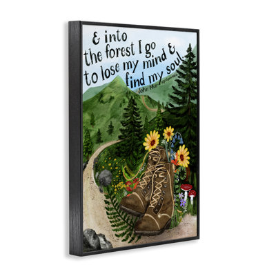 Into The Forest I Go Quote Framed Giclee, design by Glad You're Here Co.