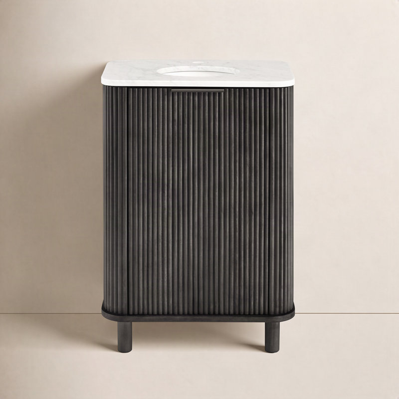 Kensington 24" Single Bathroom Vanity, Black Reeded
