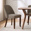 Chaise de salle à manger Bason de style milieu du siècle en chenille, sans accoudoirs, avec pieds en bois courbés (ensemble de 6)-1116843926-1298020461