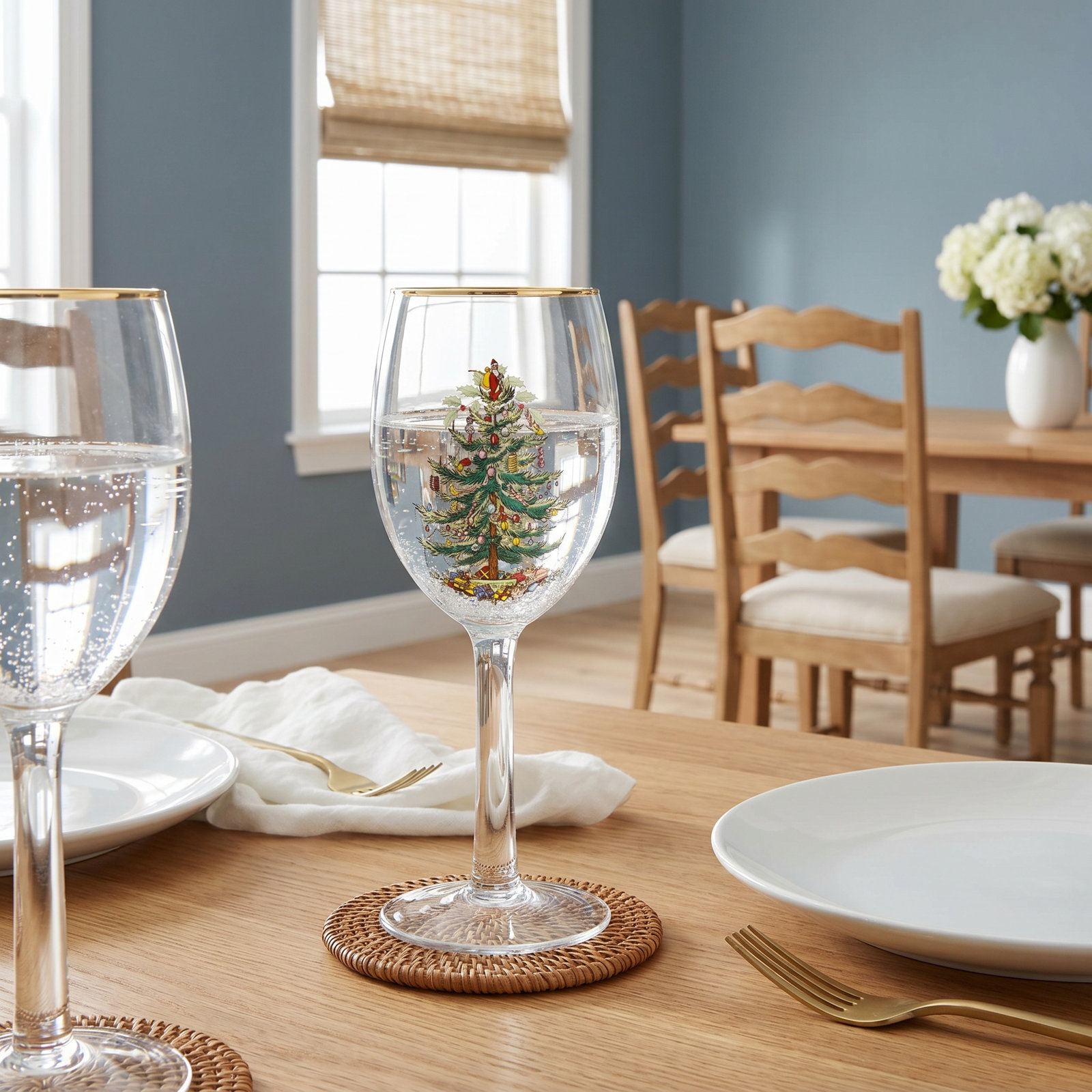 Christmas Tree Wine Glass