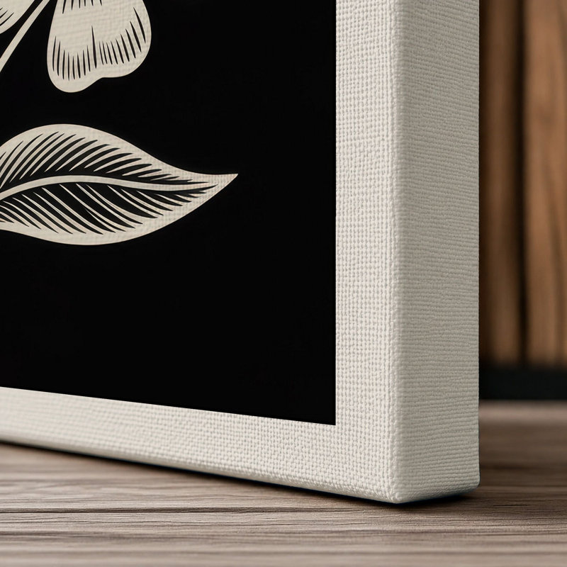 Daisy Stem Study Botanical - Wrapped Canvas, 18x12 - 45.7 x 30.5 cm, Cream Border