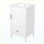 Meuble-lavabo blanc de 20 po avec lavabo, rangement pour porte, patins réglables et 1 tiroir