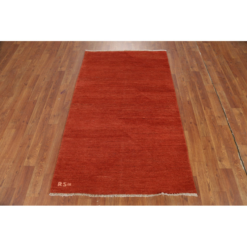 Tapis orange moderne Gabbeh 3 x 5