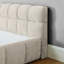 Très grand lit plateforme avec tissu épais, tête de lit moelleuse, aspect terre, pas de sommier tapissier, structure rembourrée en chenille, style, assemblage rapide-332868263