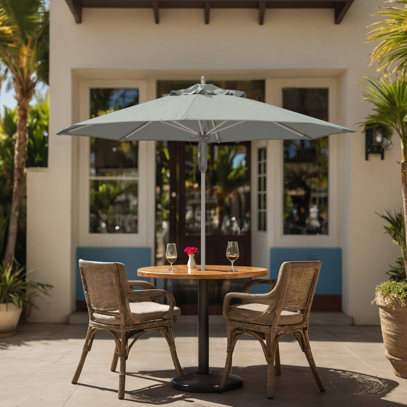 Parasol de patio blanc en aluminium 9 pi, Sarcelle