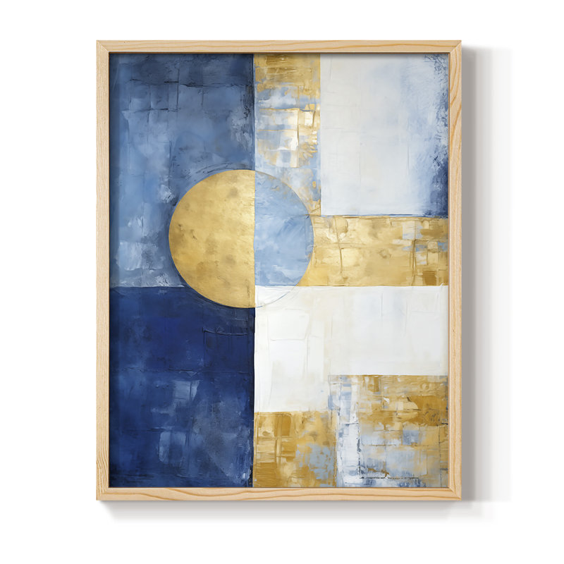 Série ABSTRACT Dxxv - reproduction encadrée de qualité supérieure - prête à être accrochée - aucun clou requis, Naturel