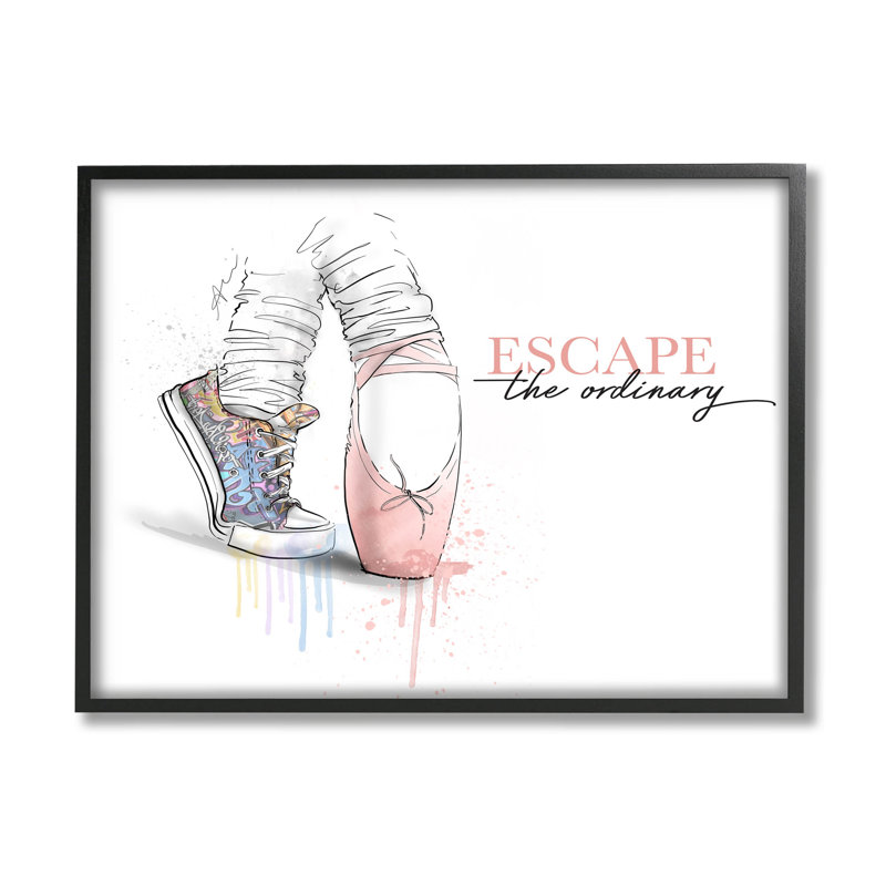 Escape The ordinaire Ballet Shoe, estampe numérique par Alison Petrie, H 11 po x l 14 po x P 1,5 po