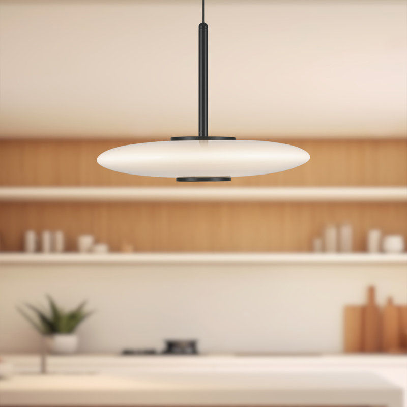 Kyoto 1 - Light LED Pendant, Glossy Opal, Black