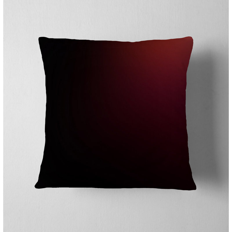 Throw Pillow With Insert, 16"H x 16"W, Black/Red Ombre 1