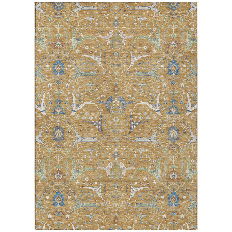 Machine Washable Indoor/Outdoor Boruta ACN2250 Global Rug, Rectangle 10' x 14'