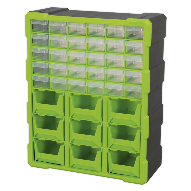 Carita 38cm W Plastic Storage Rack, Green/Black