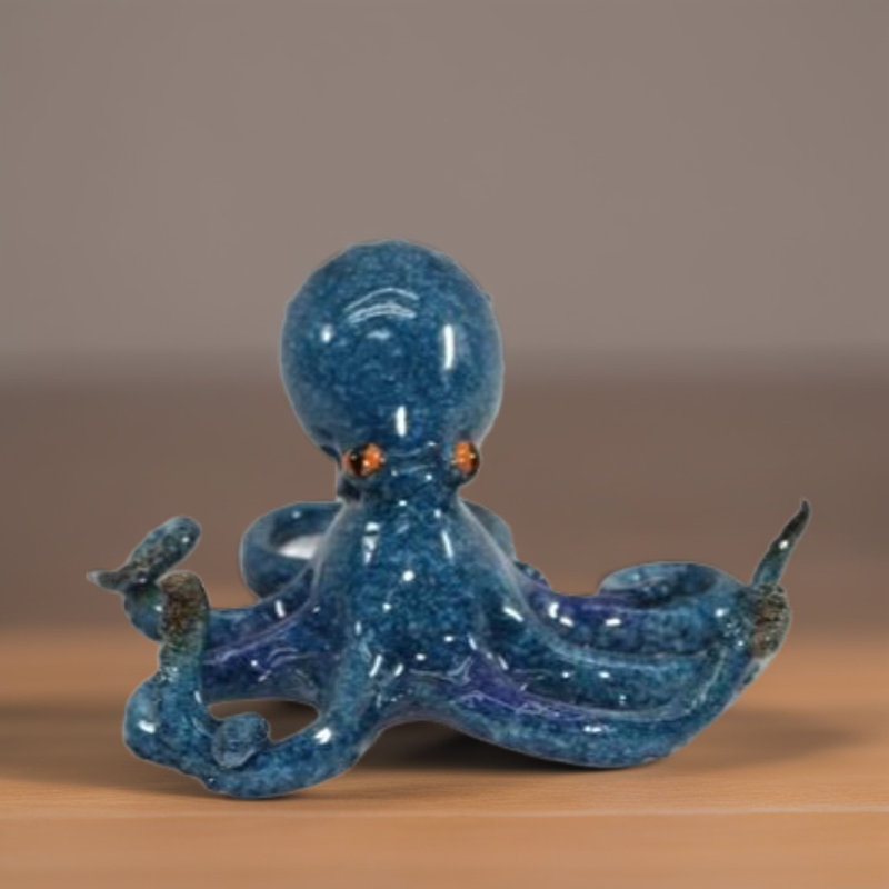 6.75"W Blue Octopus Figurine