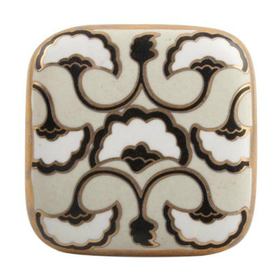 Hand Painted Square Knob