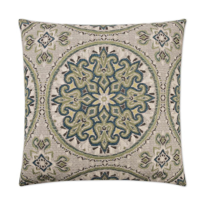 Akola Damask Throw Pillow, Azure