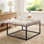 28" Square Button Tufted Metal Ottoman With Multiple Fabric Options-668632404