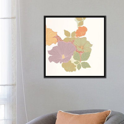 Fleurs et feuilles (multicolore) - Impression d'art graphique