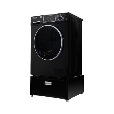 All-in-one Washer Dryer Ventless FULLY BUILTIN 0-CLEARANCE 1.62cf/15lbs 110V 1400RPM with Pedestal