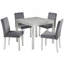 Ensemble de table de salle à manger en bois 5 pièces, ensemble de table de cuisine avec une table carrée et 4 chaises rembourrées, table de salle à manger en bois avec décoration en cristal et ensemble de chaises pour la cuisine, la salle à manger,