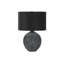 Lighting, H 23 po, lampe de table, céramique noire, abat-jour noir, contemporain