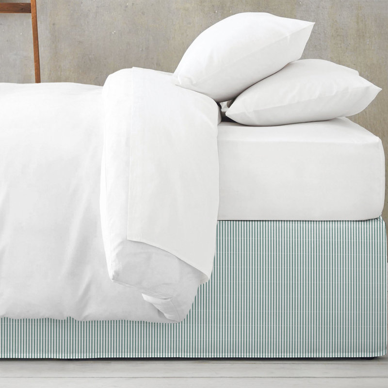 Evergreen Cotton Twin Bed Skirt with Split Corners