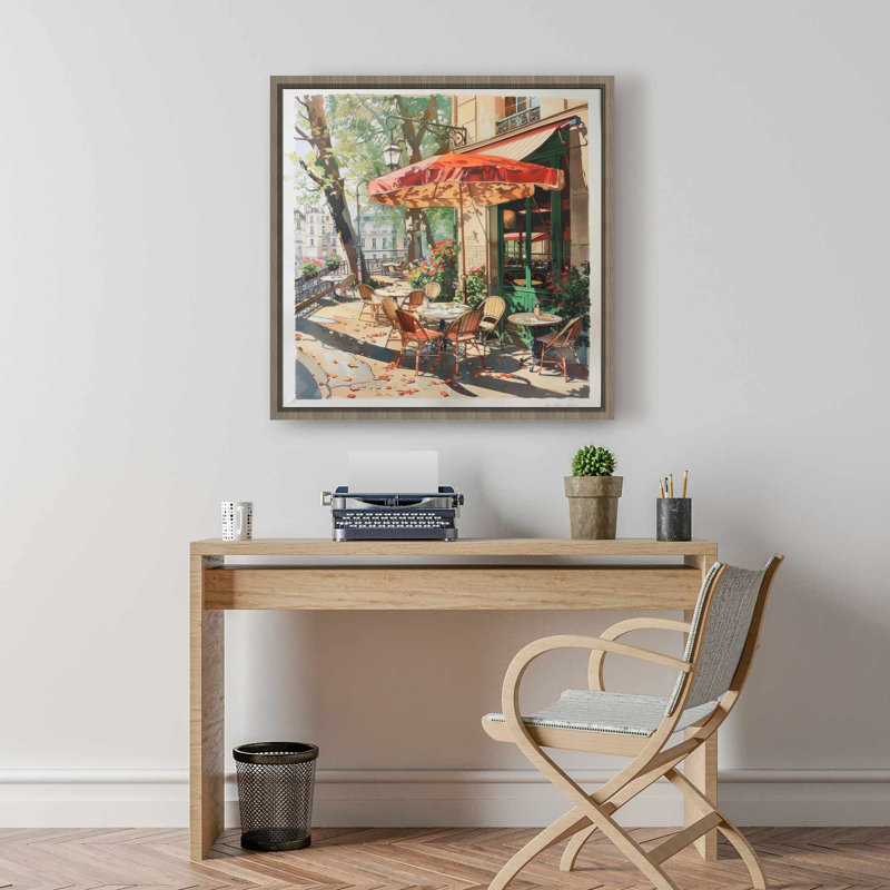 Toile encadrée beige Sunshade pour une décoration intérieure élégante