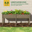 Grand pot à fleurs surélevé en bois à double empilage avec trous de drainage-241832557