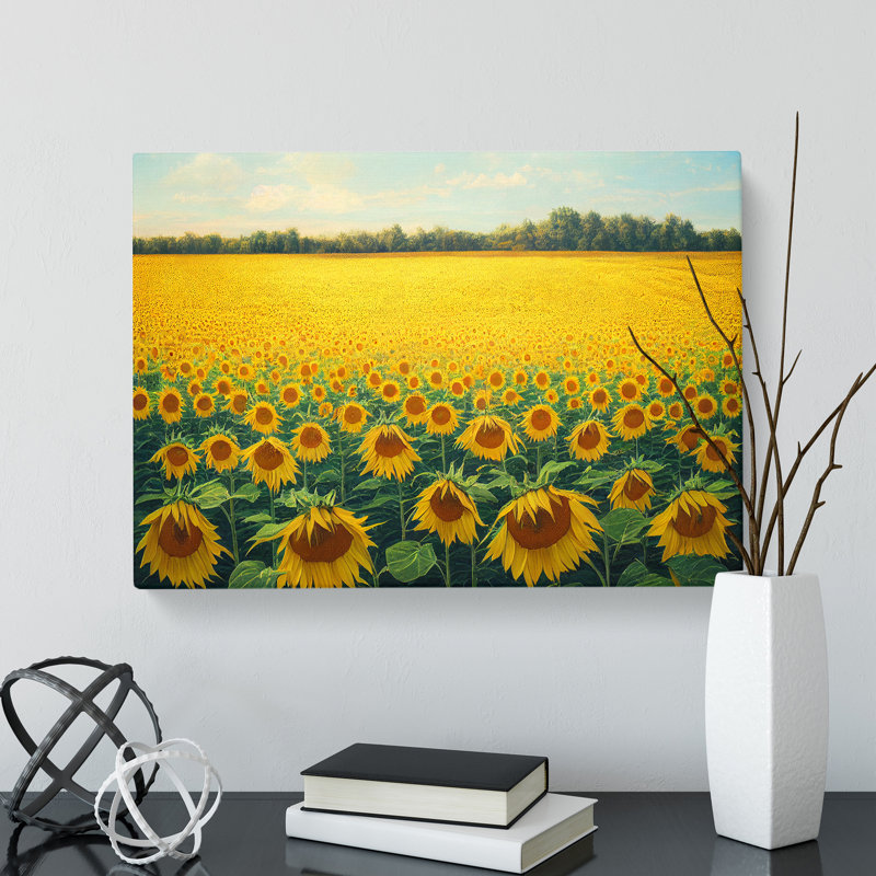 Traditional Sunflower Field - Wrapped Canvas, 35cm H x 50cm W x 3cm D