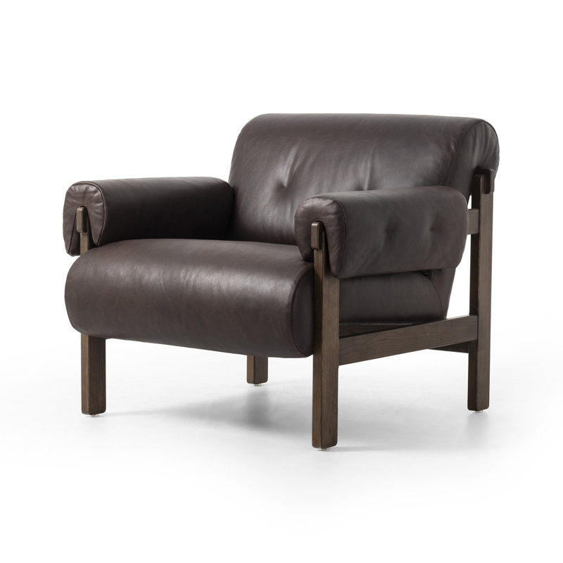 Cora Armchair, Conroe Cigar Genuine Leather