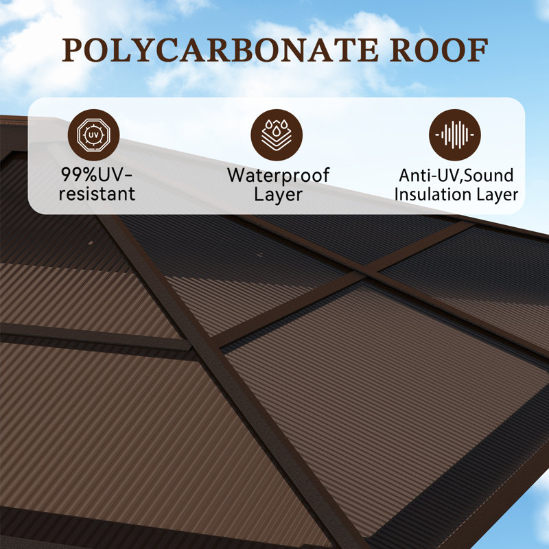 12 Ft. W X 10 Ft. D Hardtop Patio Gazebo