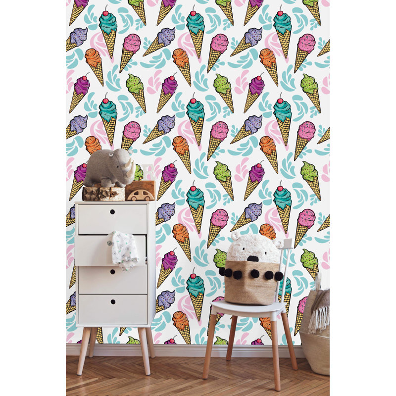 Rouleau de papier peint adhésif Fuentes-Flores, L 10,42 po x l 25 po