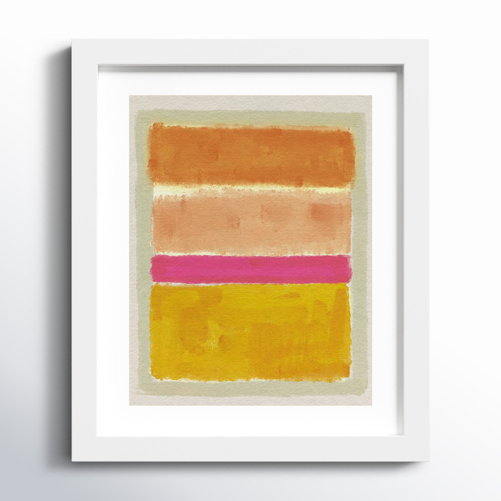 Rothko Inspired Tonescape by Victoria Barnes, 13" H x 11" W x 1" D, White